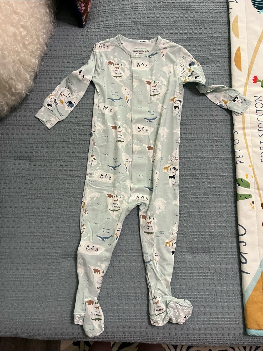 NWOT! Magnetic Me Mint Green Arctic Animal Footed One-Piece